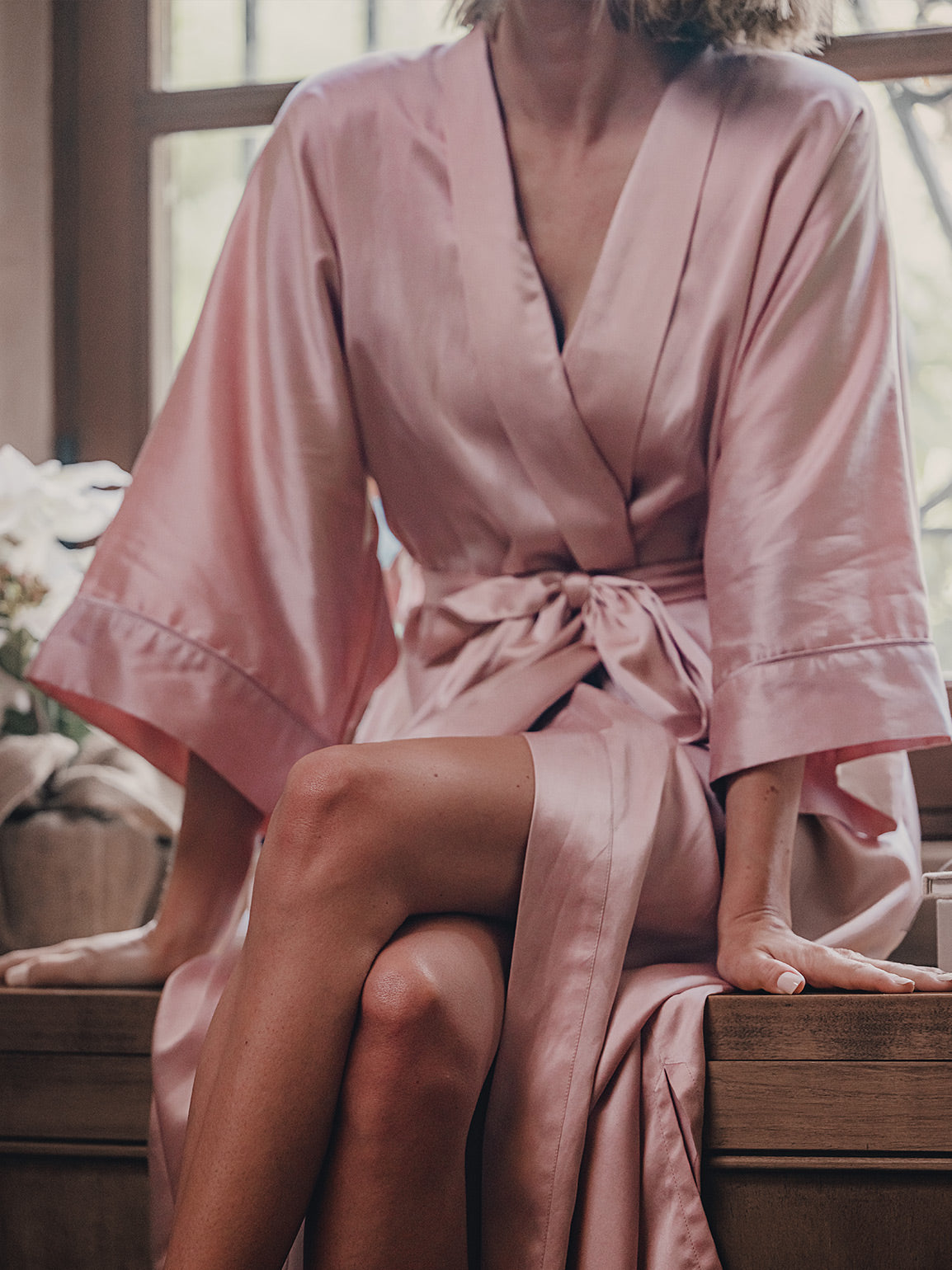 Wholesale Custom Logo Silk Kimono Style Robe Silk Nightgown Luxury